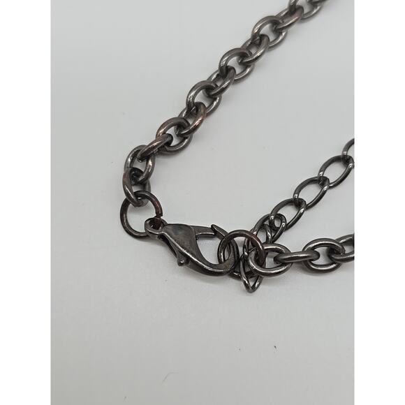 Chunky Purple Ombre Metallic Sheen and Facetted Beaded 36" Chain Necklace - Picture 8 of 9